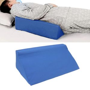 Back Support Body Side Wedge Pillow with Zipper PU Leather Incline Side Wedge Pillow Personalized Blue for Adults Side Sleeper 231010