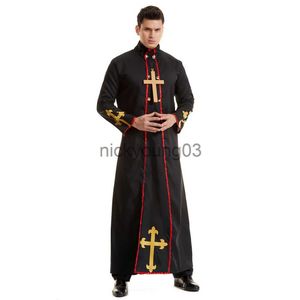 Tema Traje Cosplay Halloween Assustador Mal Priest Trajes Ministro da Morte Adulto Purim Carnaval Fantasma Fancy Dress Up Party Disfraz Hombre x1010