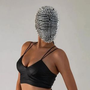 Party-Masken, lustige Maske mit Nieten, Spikes, volles Gesicht, Juwel, Margiela-Gesichtsbedeckung, Urlaub, Halloween, Horror, Mascaras, Maskerade-Maske, Cosplay-Masken, 231009