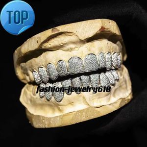 925 Sterling Silver Custom Grillz with VVS Moissanite Diamonds - Iced Out Hip Hop Tooth Caps in Gold, Silver, Rose Gold