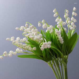Dekoratif Çiçekler 20pcs Valley Faux Bell Orkide Düğün Buketinin Yapay Zambak