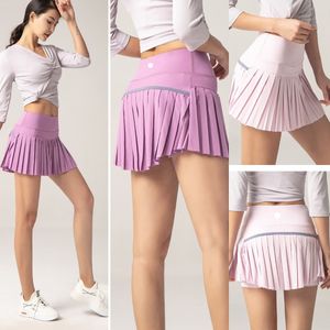 LU-1095 Женская теннисная юбка для йоги Женские дышащие быстросохнущие уличные брюки-кюлоты Быстросохнущая дышащая юбка для бега
