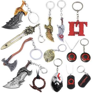 Anahtarlıklar God of War 4 Kratos Kılıç Anahtarlık Kolye Kerecting Takı Erkek ve Kadın Araba Anahtar Zinciri Aksesuarlar272R