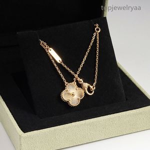 Lüks moda dört yapraklı yonca kolye tasarımcısı mücevher aksesuarları kolye kolye-PEARL-PEARL Paslanmaz Çelik Kaplama 18-Karat Altın Tatil Hediyesi