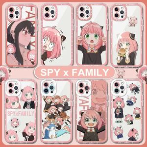 Cep Telefonu Kılıfları Anime Spyfamily Anya Iphone 14 15 11 12 13 Pro Max Mini XS XR SE 8 Plus Şeffaf Yumuşak Fundas 231010