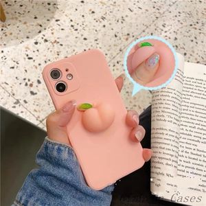 Чехлы для мобильных телефонов Pinch Music Decompress Peaches Liquid Silicone Case для iPhone 15 14 13 11 12 Pro MAX X XR XS 8 6S 7 Plus Mini Cover 231010