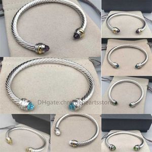 Açık Tasarımcı Takı Twisted kablo bilezik manşet erkekler Bangles cazibe kadın bileklik tel çaplı marka vintage c şekilli lüks altın 925 gümüş kaplama bilezikler 5mm