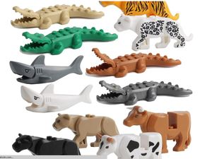 Animal Building Blocks Model Crocodile Leopard Educational Games Figure Brick Toys for Children Kids