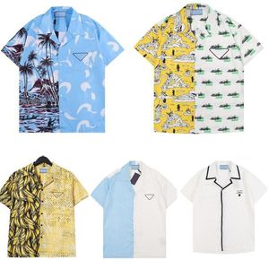 Erkek Tasarımcı Gömlek Yaz Kısa Kollu Sıradan Gömlek Moda Ters Üçgen Gevşek Polos Plaj Tarzı Nefes Alabilir Teshirts Tees t346s