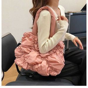 Корейская модная сумка-облако с пузырьками, сумка-тоут под мышками, пуховая хлопковая сумка для пальто, большая вместительная женская сумка на одно плечо 231015