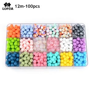 Teethers Toys LOFCA 12mm 100pcslot Slicone Beads food Grade Baby Teether Round Chewable Teething silicone teether for Diy 231010