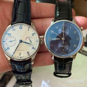 Portekizli IWCS Lüks Marka İzle İzle Luminou Tasarımcı Erkekler Mekanik 40mm Mens Pilot Yedi Berto Fino Swiss Es Move LLK3 için uygun gerçek kemer ölçer