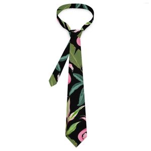 Bow Ties Mens Tie Tropical Kuşlar Boyun Pembe Flamingo Baskı Serin Moda Yakası Özel Diy Günlük Giyim Parti Kravat Aksesuarları