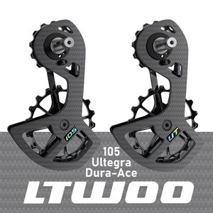 Bisiklet vites değiştiriciler Ltwoo UT Bisiklet Seramik Yatak Karbon Fiber Kasnak Tekerlek Seti Arka Kılavuz 11 Hız 34T Destek Shimano 231010