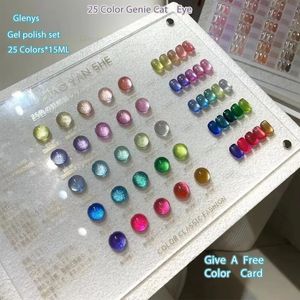 Esmalte Glenys 25 Neon Cat Eye esmalte gel Semi permanente Verniz UV embebido em esmalte Design de arte projetado para realce de unhas 231011