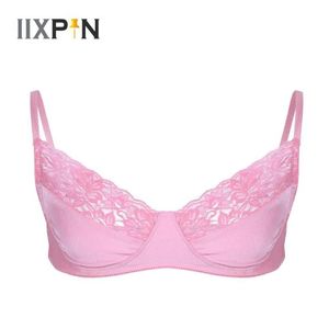 Erkek eşcinsel erotik sütyen sissy nightwear tank iç çamaşırı erkek seksi iç çamaşırı pürüzsüz tel- braliette dantel etek etek çıtır sütyen üst setler201n