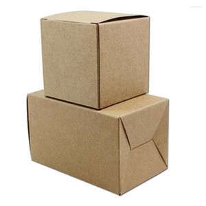 Подарочная упаковка Коричневая картонная коробка Cajas 7 7 см Крафт-бумага Складная упаковка для небольших мероприятий Коробки для вечеринок Картонные коробки для передачи данных Мел Зажимы для драгоценных камней Именной карты