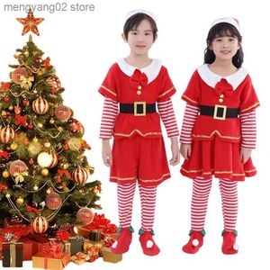 Tema kostüm çocuk Noel elf cosplay com claus couse come pantolon pantolonlar tam set Noel partisi çocuklar için geliyor T231011