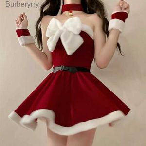 Tema Kostümü Seksi Noel Kadınlar İçin Geliyor Noel Baba Cosplay Tatil Partisi Performans Giyim Cazip Tekdüze Akışlı Bez231010