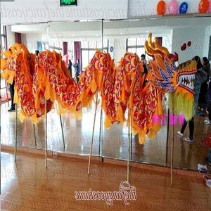 Tamanho 5 # 10m 8 estudantes tecido de seda DRAGON DANCE desfile jogo ao ar livre decoração de vida Folk mascot costume china cultura especial holida1721