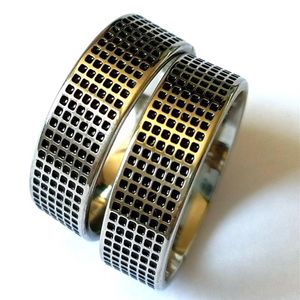 36 шт., мужские кольца в стиле панк, мужские и женские, 8 мм, удобные кольца из нержавеющей стали, черные масла, мужские ювелирные изделия, целые лоты203c