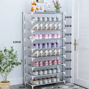 Storage Holders Racks Simple Metal Shoe Rack Space Saving Stand Holder Hallway Entryway Shoe Organizer Living Room Furniture Modern Shoe Cabinets 231010