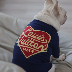 Tasarımcı Köpek Kazak Marka Köpek Giyim Sonbahar Kış Sıcak Köpek Giysileri Schnauzer Bulldog Teddy Küçük Orta Köpek Lüks Kedi Sweatshirt Pet Eşyalar Lacivert L A748
