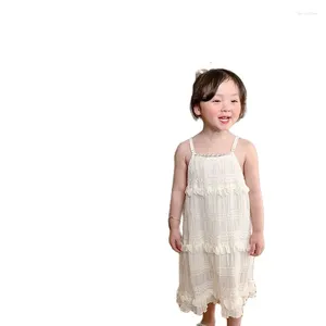 Kız Elbiseler Çocuk Giyim Kızları Elbise 2023 Yaz Prenses Kore Edition Sling Baby