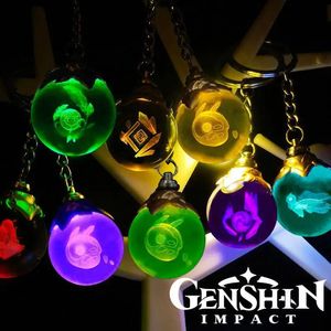 Other Toys Game Genshin Impact Vision Lnazuma Toys Night Light Keqing Wendi Xiao Keychain Luminous Element Weapons Eye Of God Toys Gifts 231012
