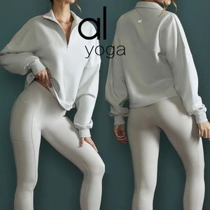 Al Sonbahar ve Kış Yoga Tüplü Kadınlar artı Kadife Kalınlaştırıcı Ceketler Spor Yarım fermuarlı Terry Tasarımcı Kazak Chothing Gevşek Kısa Giysiler