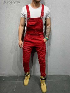 Erkek Kot Moda Erkekler Sırıştırıcıları Kot Popüler İş Giysileri 6 Renk Cepleri Genel Denim Pantolon Klasik Askı Pantolon231011