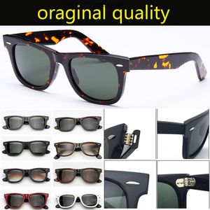 Top-Qualität klassische 50mm 54mm Größe Sonnenbrille Männer Frauen Acetat Rahmen Echtglaslinsen männliche Sonnenbrille Oculos De Sol Rainess Bans CPOL