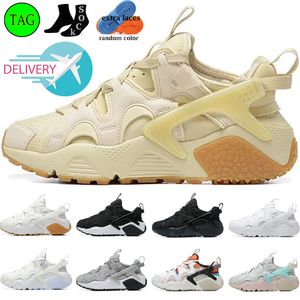 Дизайнерские повседневные туфли Huarache Craft Men Men Womens White Gum Sanddrift Черный белый серый серый океан Блайсс Мужские Тренеры Спортивные Кроссы Huaraches Размер 7-11