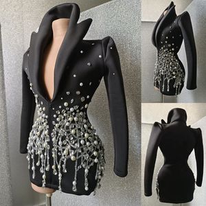 Gorgeous Beads Blazer For Women Jackets Luxury Diamonds Beading Ladies Short Coats Prom Evening Outerwear One Piece