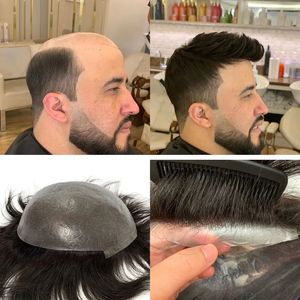 Erkek çocuk perukları Hint İnsan Saç Erkek perukları tam cilt pu toupee erkekler kılcal protez saç ünitesi değiştirme sistemi saç parçaları peruk erkekler için 231011