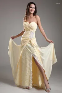 Parti Elbiseleri Özel Yapım 2023 Resmi Uzun Dantelli Balo Şifon Sweetheart Sequins Sleeless Side Slit Akşam Elbise