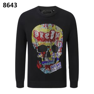 PP sıcak hiphop plein rhinestone hoodies sweatshirtler philipps kalın sweatshirt gevşek karakteristik kişilik ayı kafatası kazak markası lüks erkekler erkek pp8643