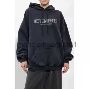 Erkek Hoodies Sweatshirts Sıcak matkap mektup vetementleri hoodies yüksek kaliteli işlemeli kapüşonlu kazak büyük boy vtm sweatshirts erkek kadınlar j231012