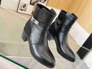 Realfine888 5A Boots HM8104300 Frenchie 50 Stiefeletten aus Kalbsleder, Designer-Schuhe für Damen mit Boxgröße 35–40