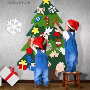 Noel dekorasyonları hissedilen Noel ağacı çocukları Diy Noel Baba Ağacı Hediye Mutlu Noel Dekor 2024 Noel Ağacı Mutlu Yıllar 2023 Natal Tree T231012