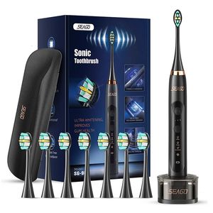 Зубная щетка Seago Electric Toothbrush Upgrade 9 режимов чистки Smart 8 шт. Напоминание о замене насадки щетки с коробкой Trave SG982 231012