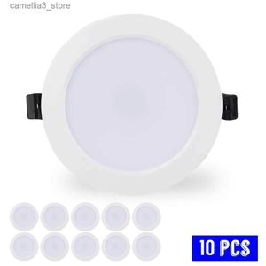 Tavan Işıkları 10 PCS/Lot LED Downlight 3W 6W 9W 12W 15W 18W Gömme Yuvarlak LED Tavan Lambası AC 110V 220V 240V İç Mekan Sıcak Soğuk Beyaz Aydınlatma Q231012