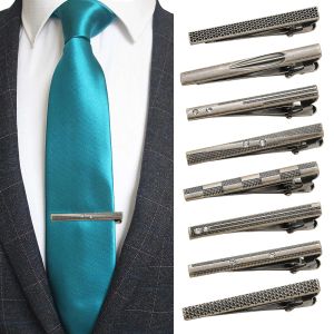 5cm Metal Silver Color Tie Clip For Men Wedding Necktie Tie Clasp Clip Gentleman Ties Bar Crystal Tie Pin For Men's Accessories