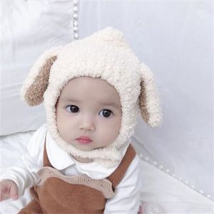 Cute Baby Plush Hat Autumn Winter Rabbit Ears Infant Beanie Cap Korean Cartoon Bunny Kids Boy Girl Warm Earflap Hats Bonnet GC2380