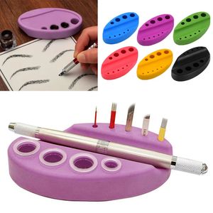 Tattoo Books 1Pcs Machine Pen Stand Holder Tattoos Ink Pigment Cup Silicone Cover Rack Microblading Permanent Makeup Accessories 231013