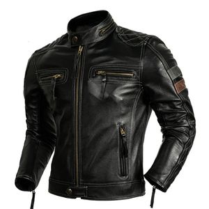 Men's Leather Faux Protective Rider Clothing Natural Cow Jacket Men Motor Biker Coat Mens Motorcycle Genuine SXL 231012