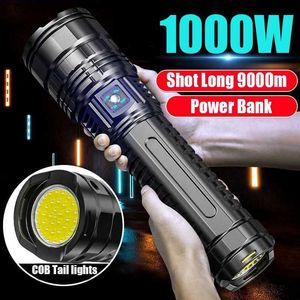 Torches Built-in Battery Flash Light Emergency Spotlights 4km 10000LM 800W Most Powerful Led Flashlights Tactical 15000mah Q231016