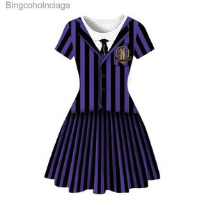 Tema traje filme quarta-feira cosplay addams vêm crianças saia nunca mais jk uniforme vestido vestidos crianças meninas halloween carnaval partyl231013