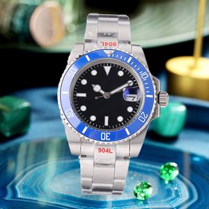 Moda Tasarımcı Man için Watch Watches Yeni 40mm Tarih Safir Paslanmaz Çelik Kayışlar Alt Aydınlık Saat Otomatik Erkekler Mekanik Saatler Montre De Luxe