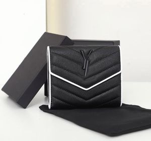 Kadın tasarımcı cüzdan lüksler zarf küçük çanta moda metal mektup işaret kartı tutucular 16 renk yüksek kaliteli bayanlar orijinal kutu büst çantası ile kısa debriyaj